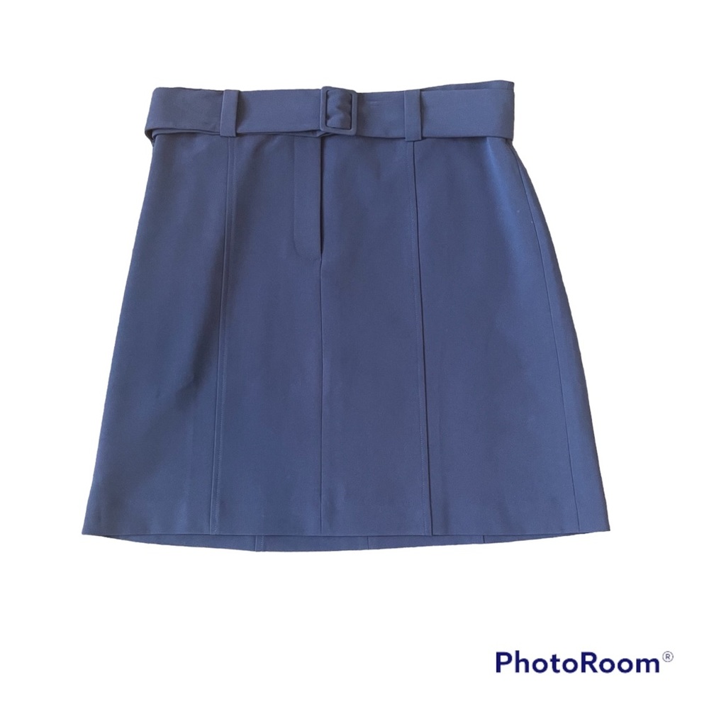 Ann Taylor Classic Navy Belted Mini Skirt NWT
